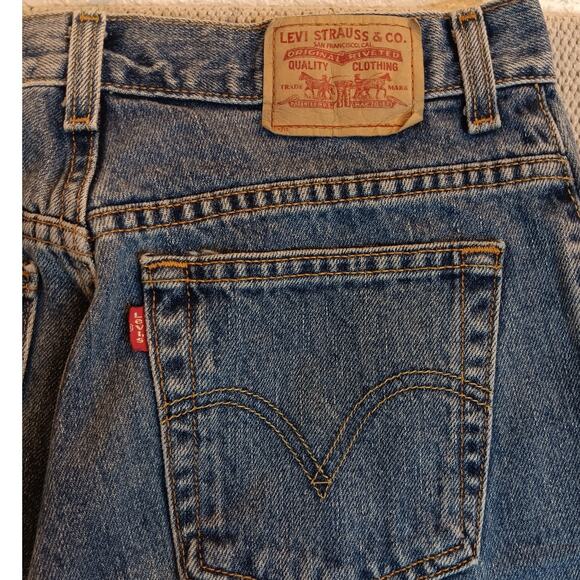 Levis 550 Y2K Jeans Womens 12L 31X33 Blue Fade Relaxed Taper Street Casual Tall - Picture 12 of 16